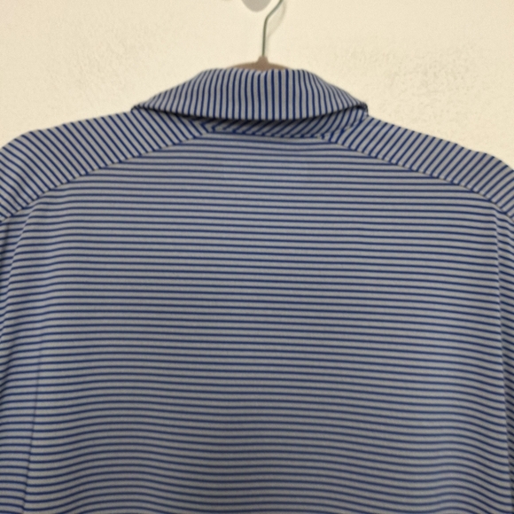 Under Armour Gorpcore HeatGear Men’s Blue Gray Striped Polo Shirt Size Large - Picture 7 of 11
